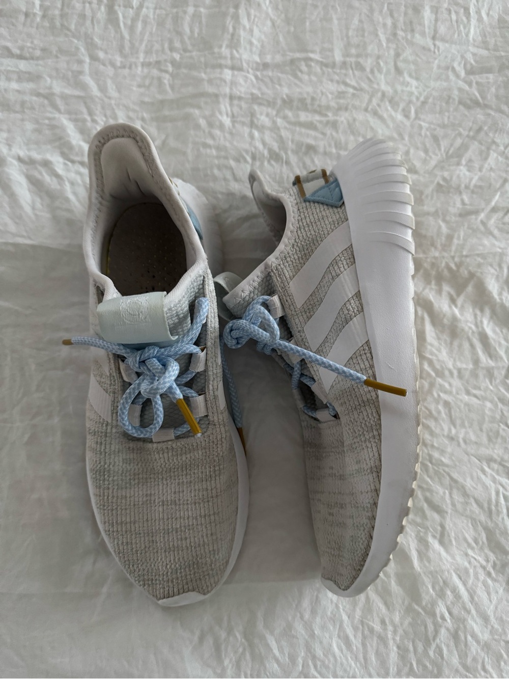 Adidas Women’s Kaptir X Cloudfoam Sneakers Cloud White Glow Blue - Picture 3 of 10
